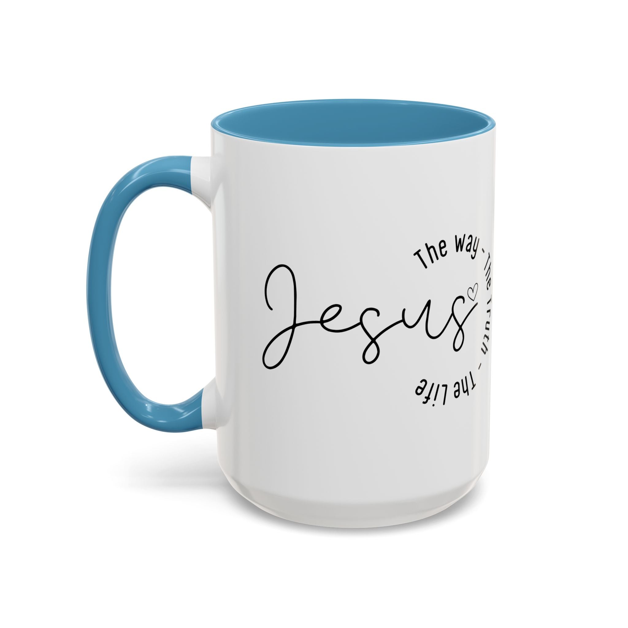 Jesus Coffee Mug – Script Faith Mug with “Jesus: The Way • The Truth • The Life” – Inspirational Religious Gift