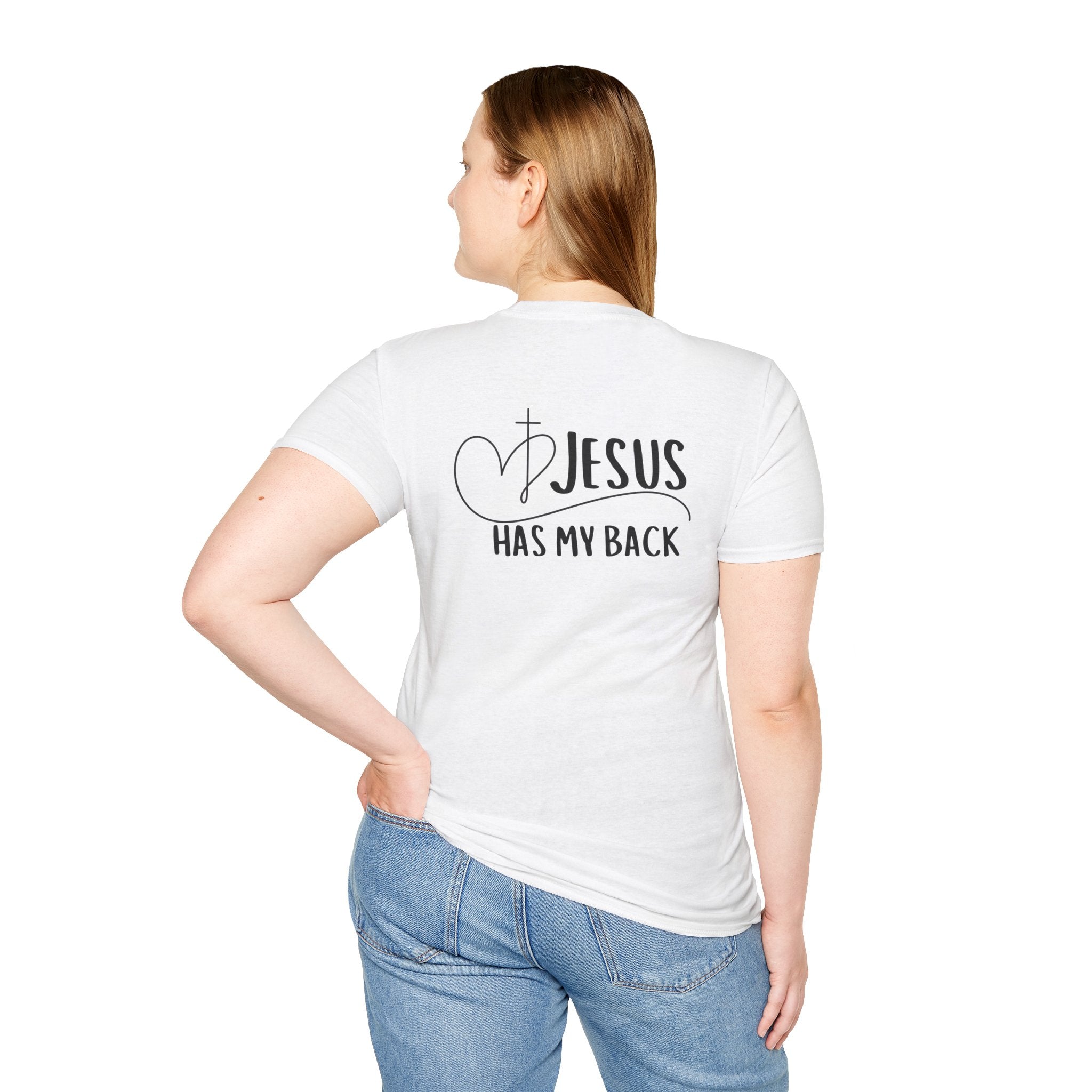 Back design - Christian T-Shirt — "Jesus Has My Back" Inspirational Faith Tee
