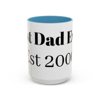 Best Dad Ever Est. 2000 Accent Coffee Mug – Personalized Gift for Dad