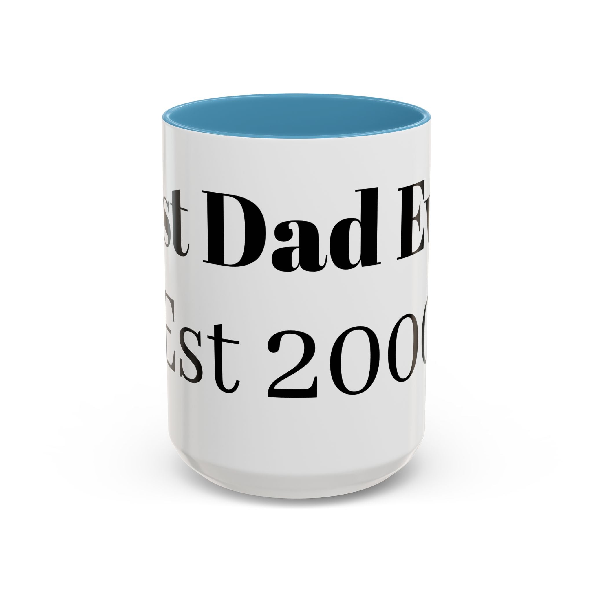 Best Dad Ever Est. 2000 Accent Coffee Mug – Personalized Gift for Dad