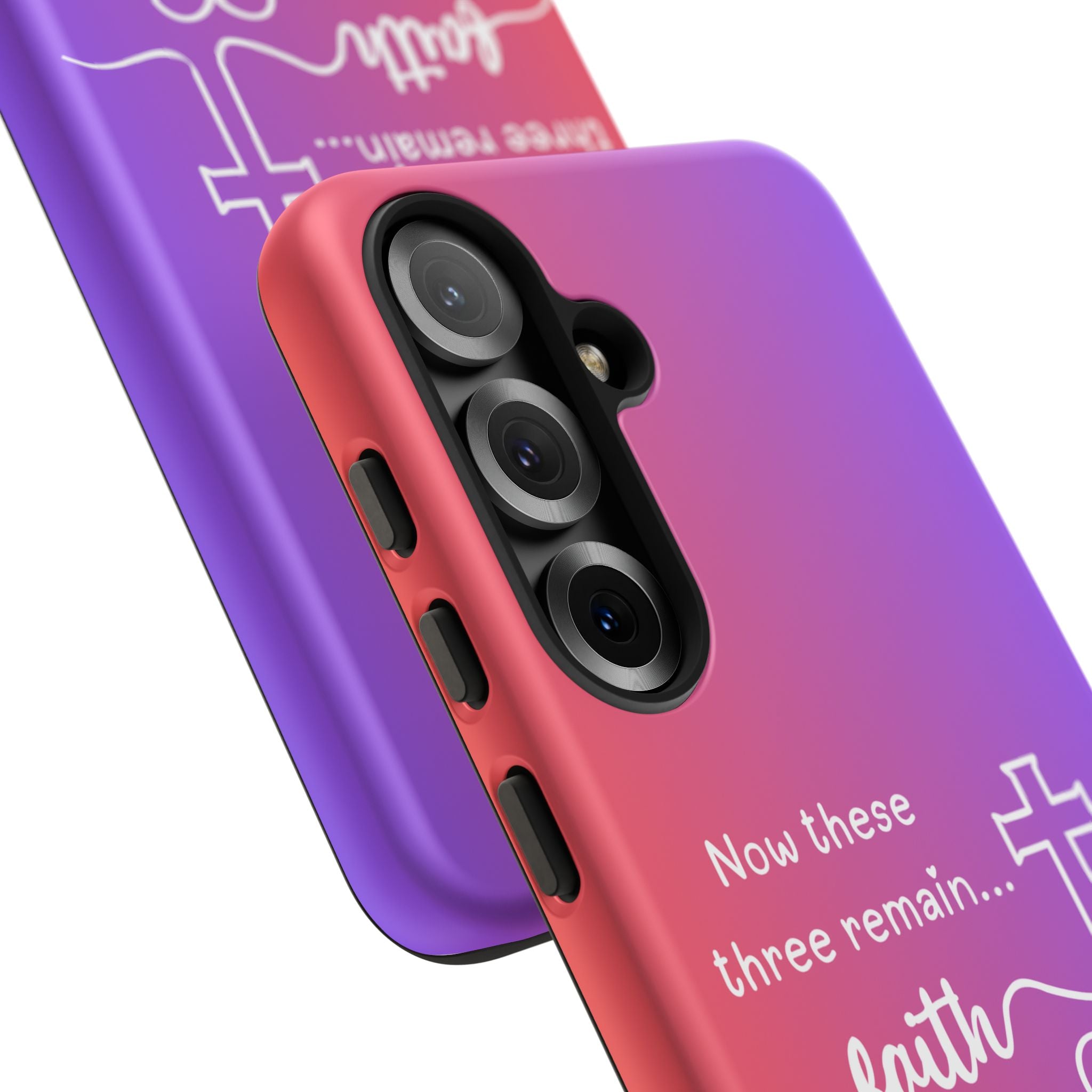 Samsung Faith, Love & Hope Gradient Phone Case — 'Now These Three Remain' Christian Protective Case