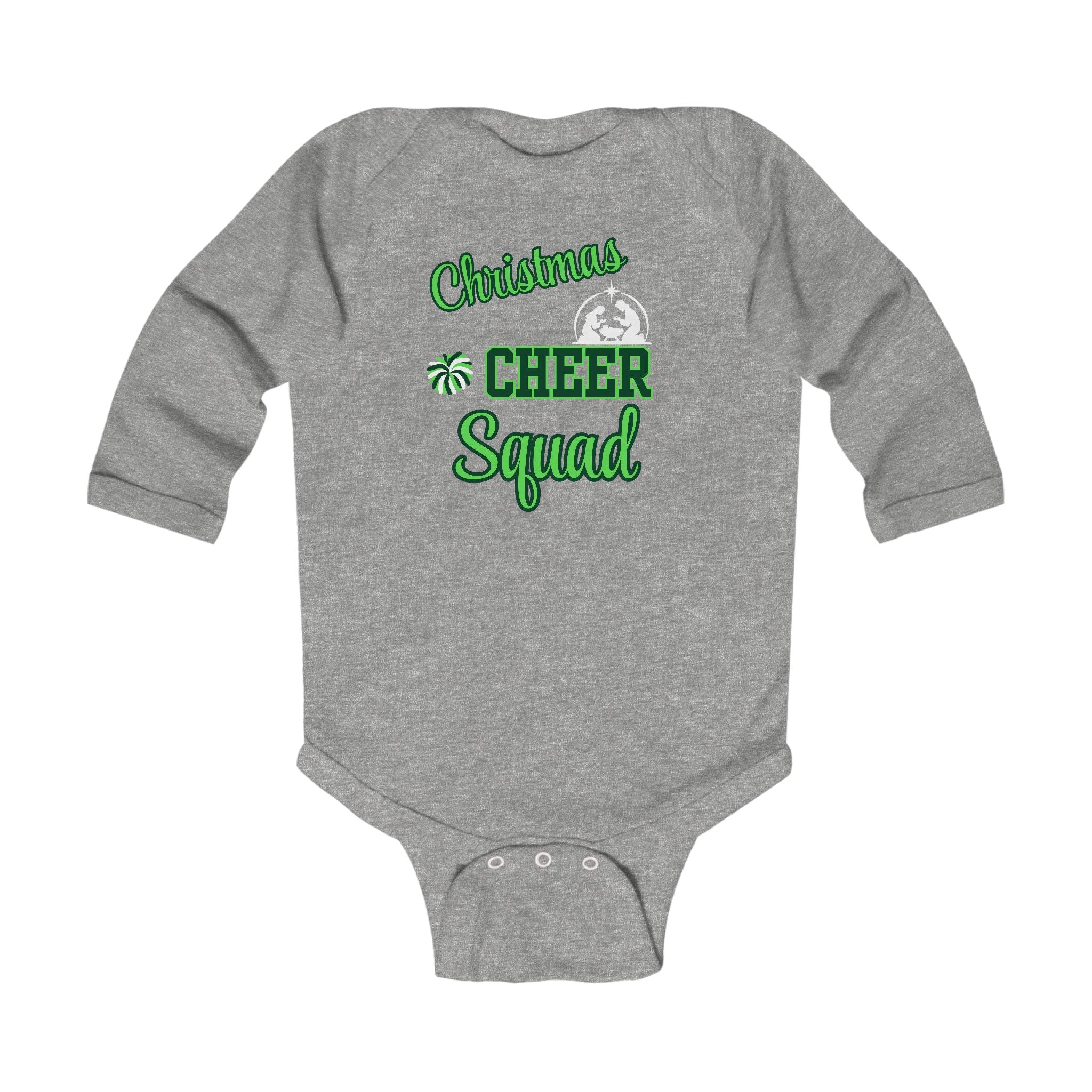 Infant Long Sleeve Bodysuit - "Christmas Cheer Squad" Baby Holiday Onesie