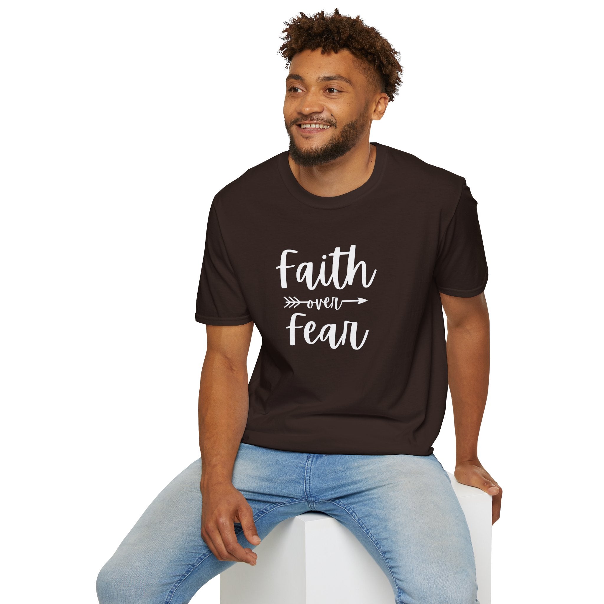 Faith Over Fear Unisex Softstyle T-Shirt | Christian Shirts for Women Men - Faith Based Gifts