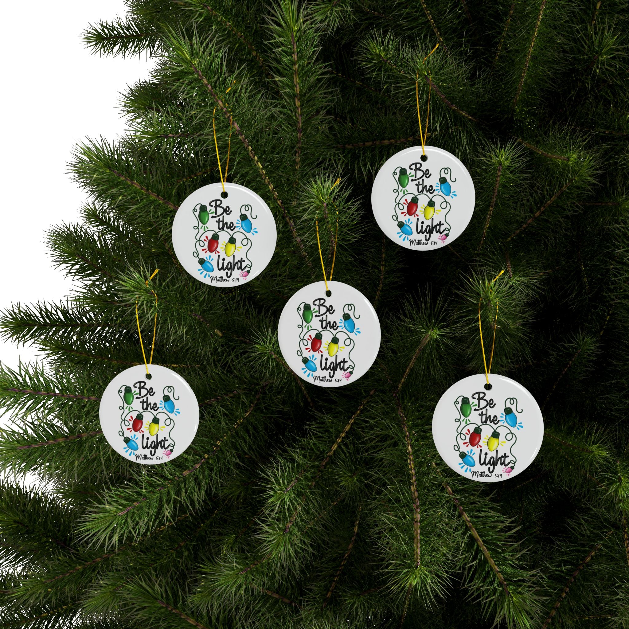 Ceramic Ornament — "Be The Light" Nativity Christmas Tree Decoration