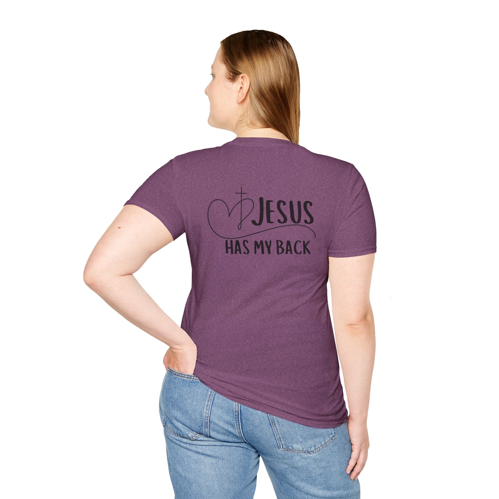 Back design - Christian T-Shirt — "Jesus Has My Back" Inspirational Faith Tee