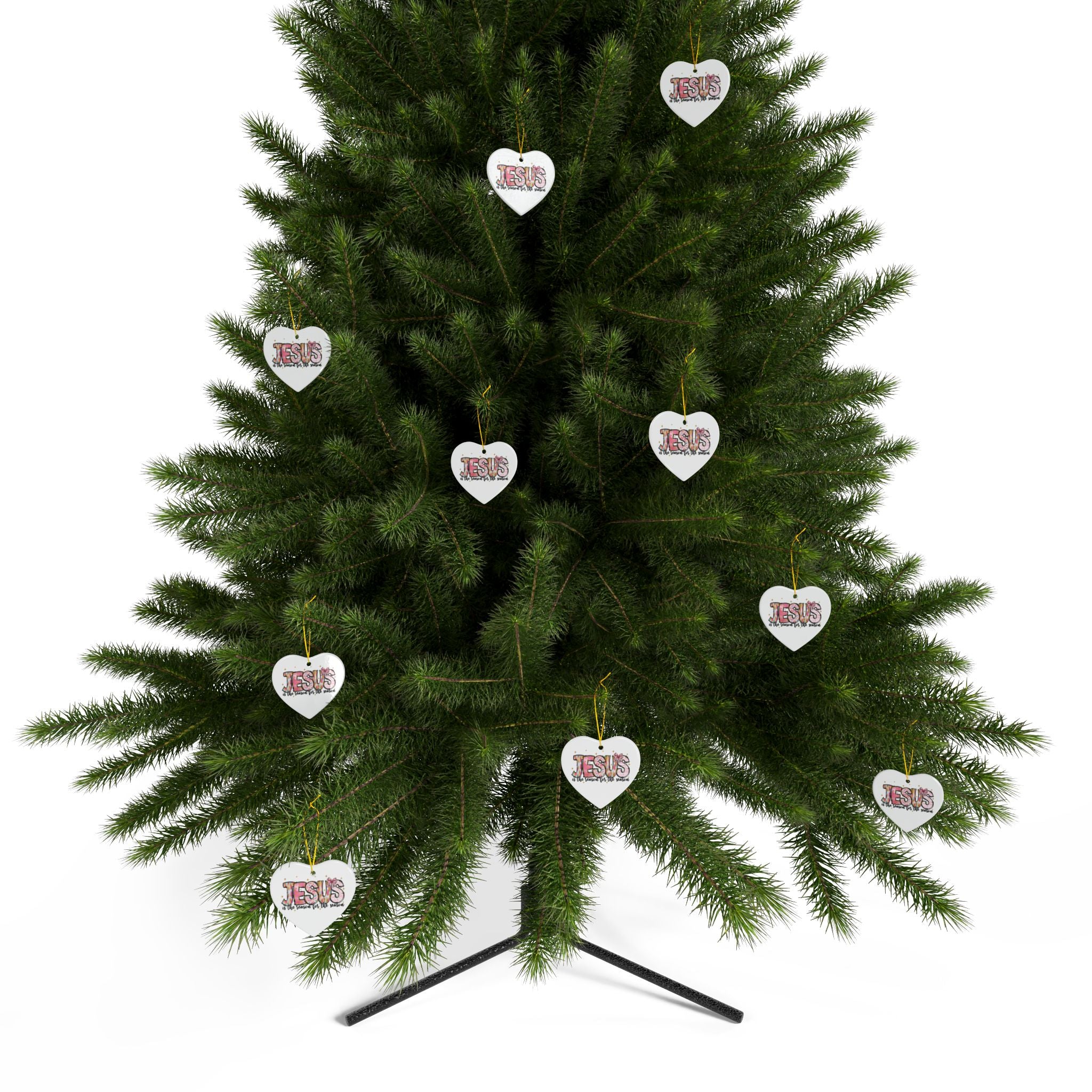 Ceramic Ornament — "Jesus Is The Reason For The Season" Nativity Christmas Tree Decoration