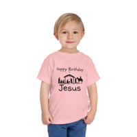 Happy Birthday Jesus Christian Christmas Shirt for Toddlers Short Sleeve Tee Christian Toddler Christmas Shirt