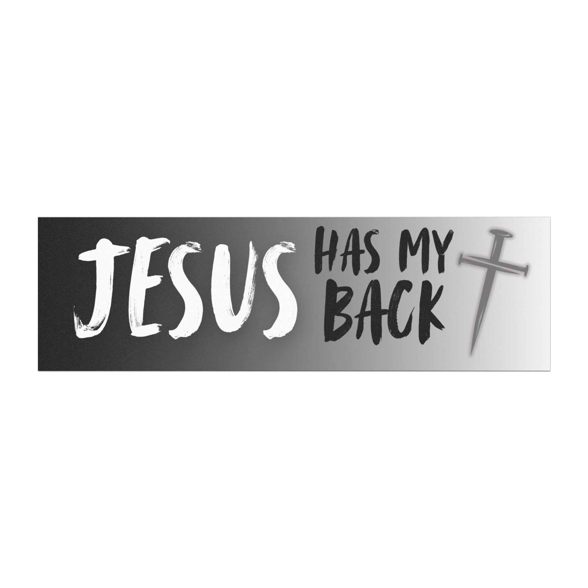 Jesus Has My Back Car Magnet — Faith-Based Christian Cross Magnetic Decal