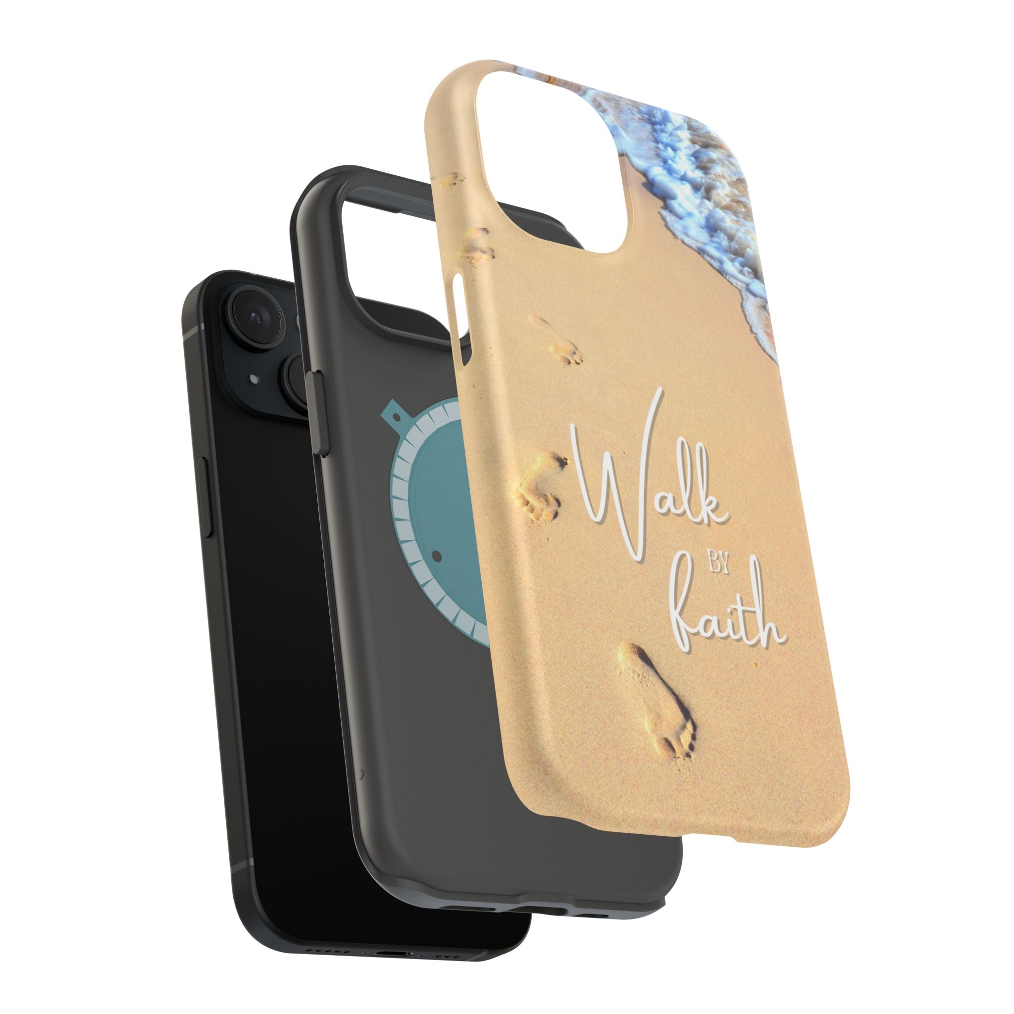 iPhone Inspirational Magnetic Phone Case, Unique Phone Accessories, Faith-Based Gifts, Coastal Vibes, Walk by Faith Design