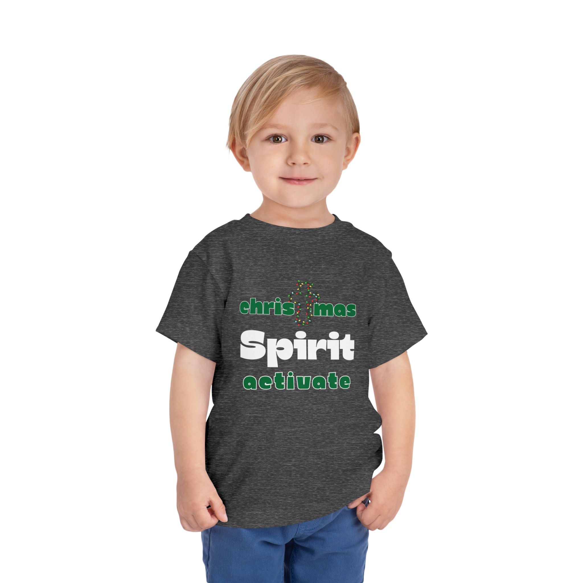Christmas Spirit Activate Christian Christmas Shirt for Toddlers Short Sleeve Tee Christian Toddler Christmas Shirt