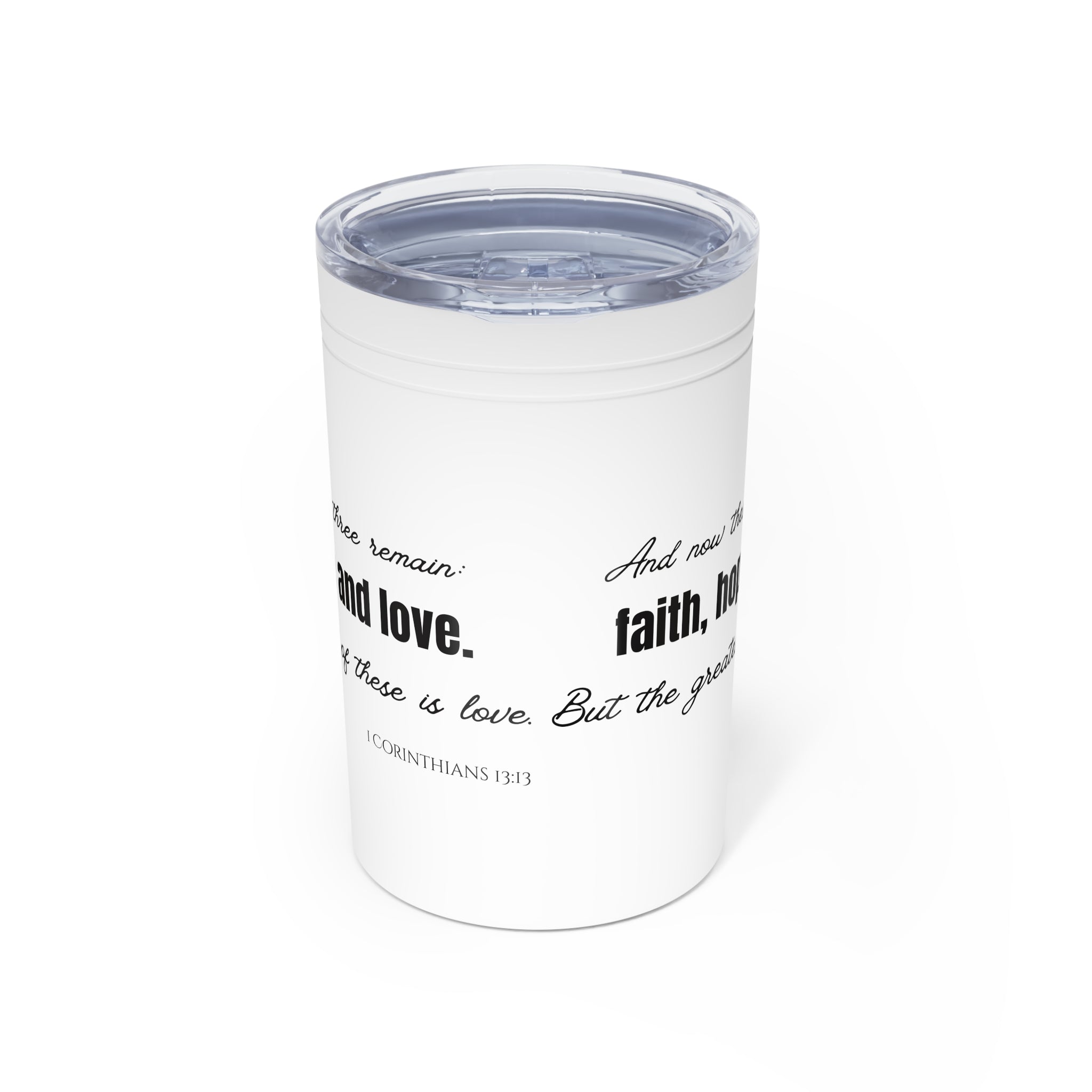 Faith Hope Love Vacuum Insulated Tumbler | 11oz Travel Mug | Christian Gifts for Women Men | Faith Based Gifts
