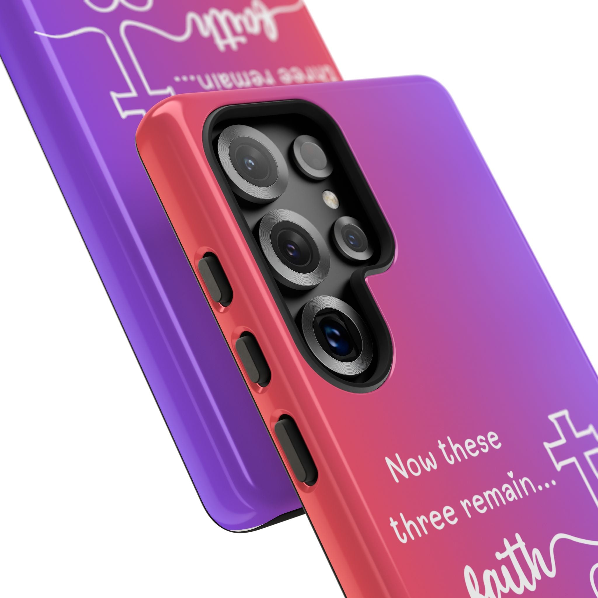 Samsung Faith, Love & Hope Gradient Phone Case — 'Now These Three Remain' Christian Protective Case