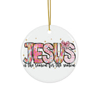 Ceramic Ornament — "Jesus Is The Reason For The Season" Nativity Christmas Tree Decoration