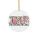Ceramic Ornament — "Jesus Is The Reason For The Season" Nativity Christmas Tree Decoration