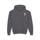 Youth Hoodie — "Strong & Courageous" Inspirational Christian Sweatshirt (Joshua 1:9)