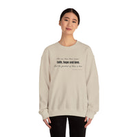 Embroidered Corinthians Faith, Hope Love Unisex Heavy Blend Crewneck Sweatshirt
