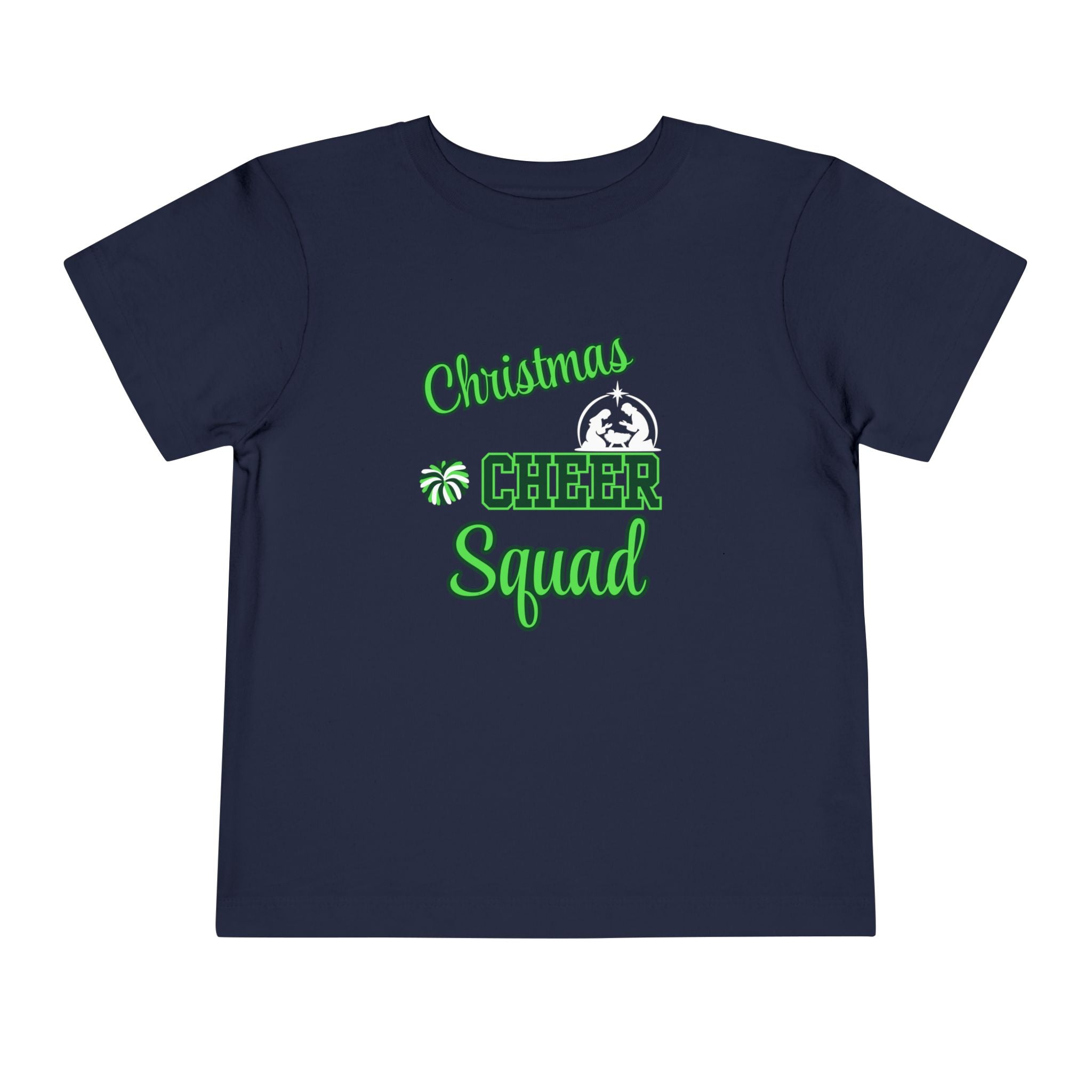 Christmas Cheer Squad Christian Christmas Shirt for Toddlers Short Sleeve Tee Christian Toddler Christmas Shirt