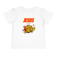 Toddler Tee - "Jesus Is My Superhero" Comic-Style Christian Shirt