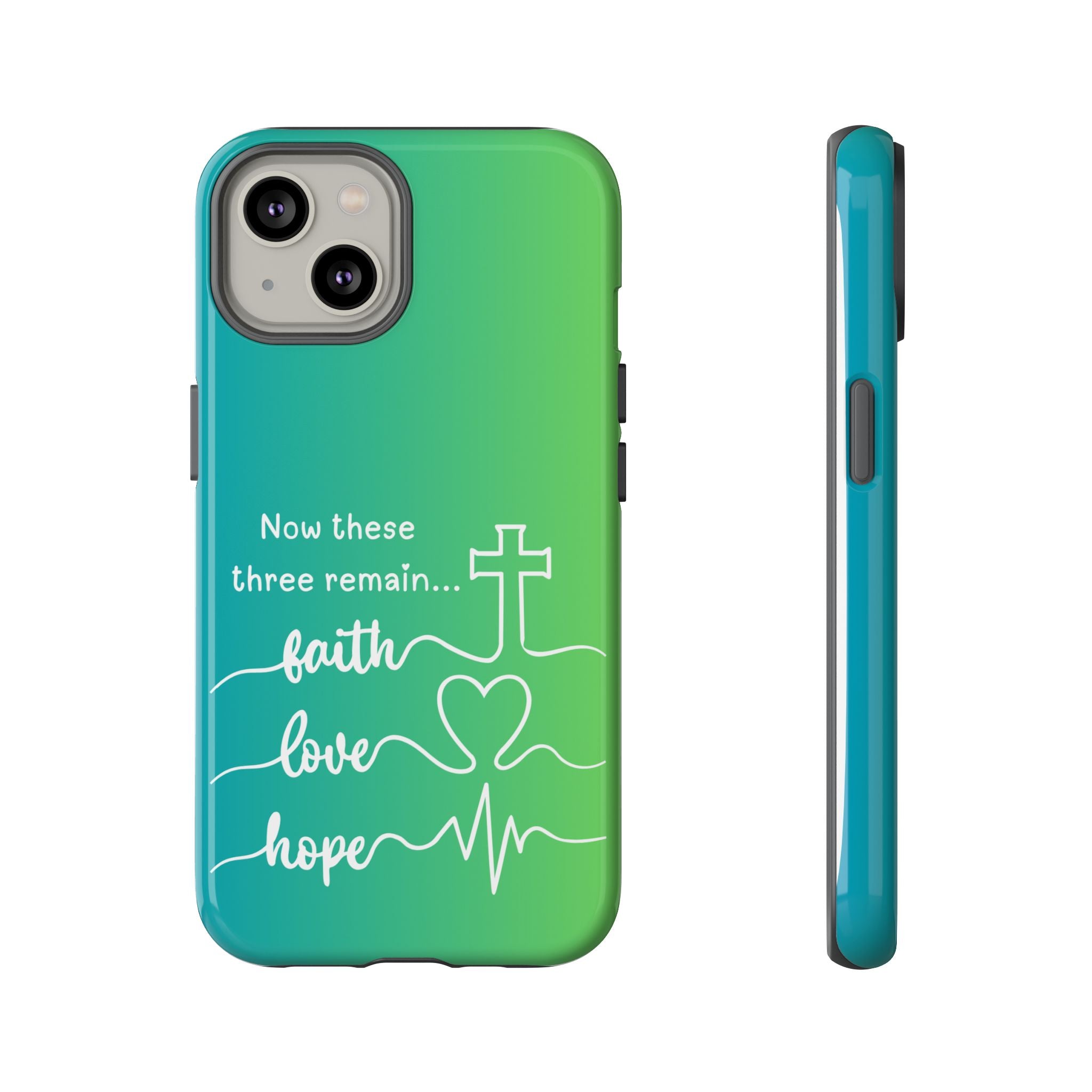 iPhone - 'Faith Love Hope' Christian Cross Protective Cover