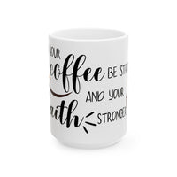 Christian Coffee Mug - Strong Faith - Christian Gifts for Women Men Faith Coffee Mug