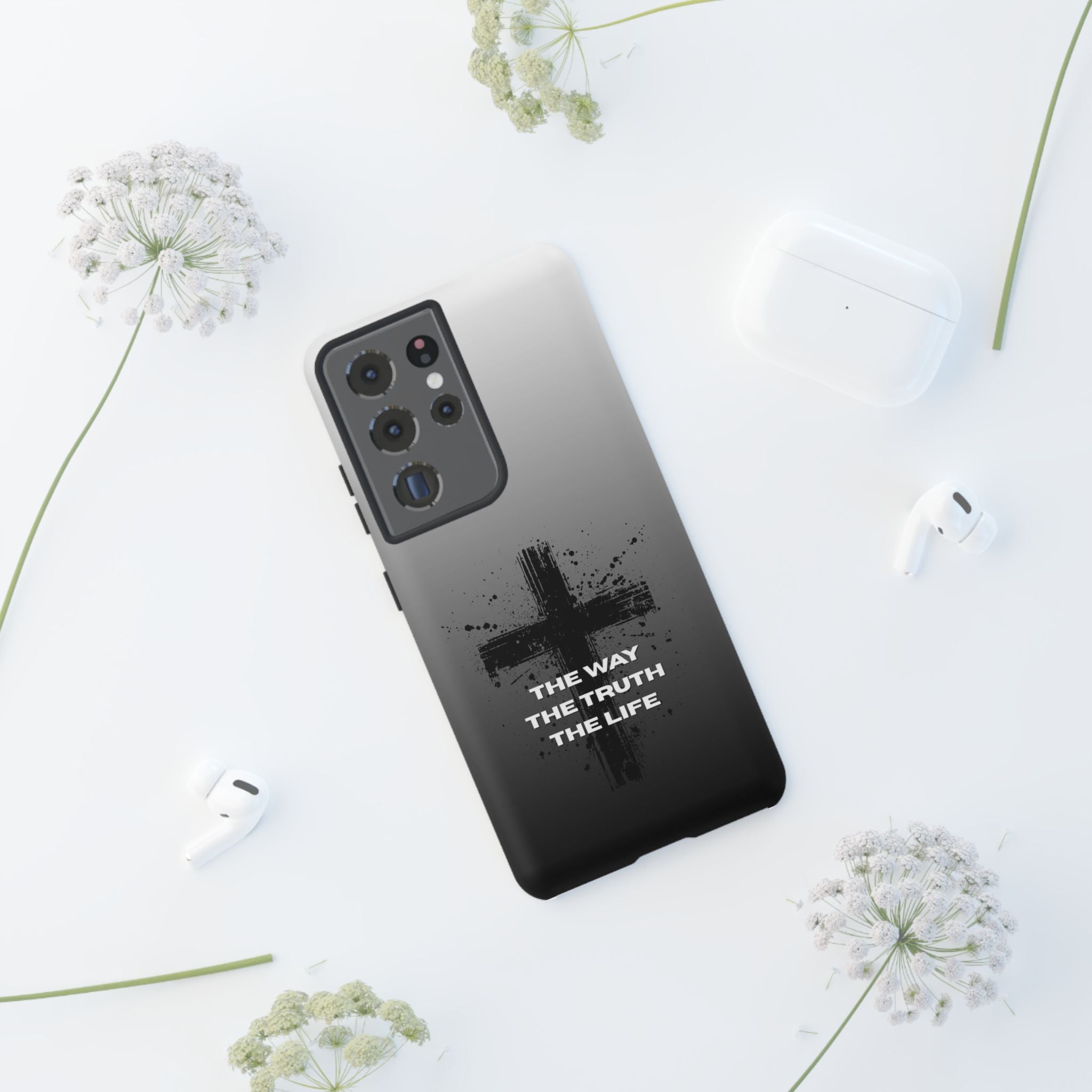 Christian Cross Phone Case — "The Way The Truth The Life" Protective Phone Cover