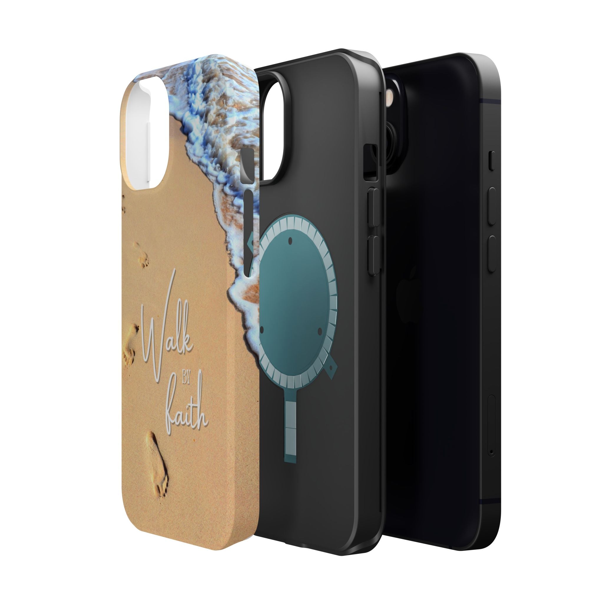 iPhone Inspirational Magnetic Phone Case, Unique Phone Accessories, Faith-Based Gifts, Coastal Vibes, Walk by Faith Design
