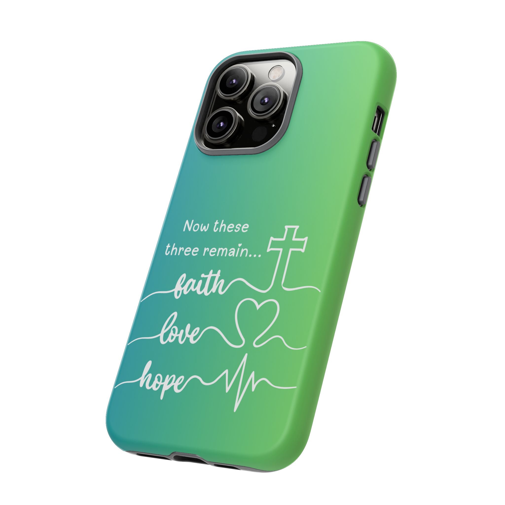 iPhone - 'Faith Love Hope' Christian Cross Protective Cover