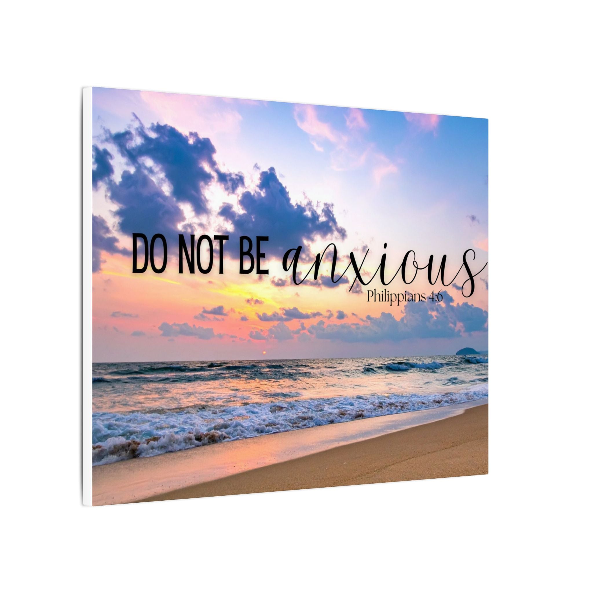 Do Not Be Anxious Beach Canvas Wall Art — Inspirational Scripture Philippians
