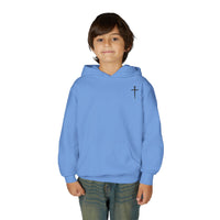 Youth Hoodie - "Jesus Has My Back" Cross Faith Graphic