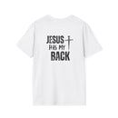 Back design - Jesus Has My Back T-Shirt — Christian Faith Cross Tee
