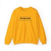 Embroidered Corinthians Faith, Hope Love Unisex Heavy Blend Crewneck Sweatshirt