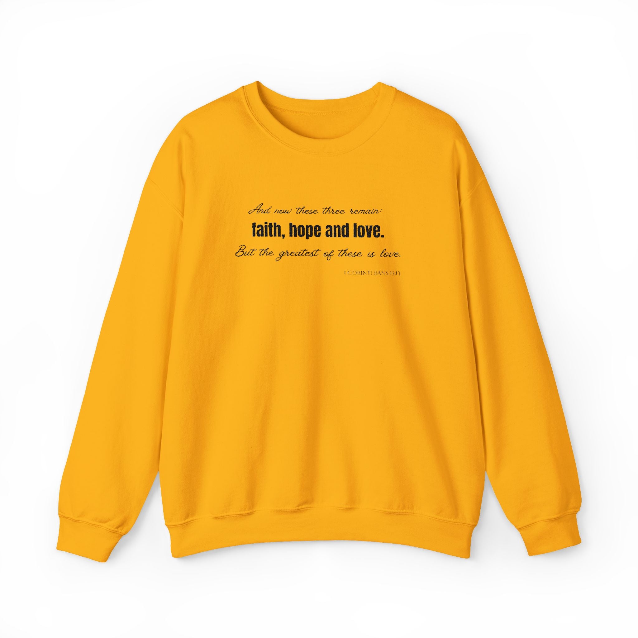 Embroidered Corinthians Faith, Hope Love Unisex Heavy Blend Crewneck Sweatshirt