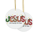 Ceramic Ornament — "Jesus Is The Reason For The Season" Nativity Christmas Tree Decoration