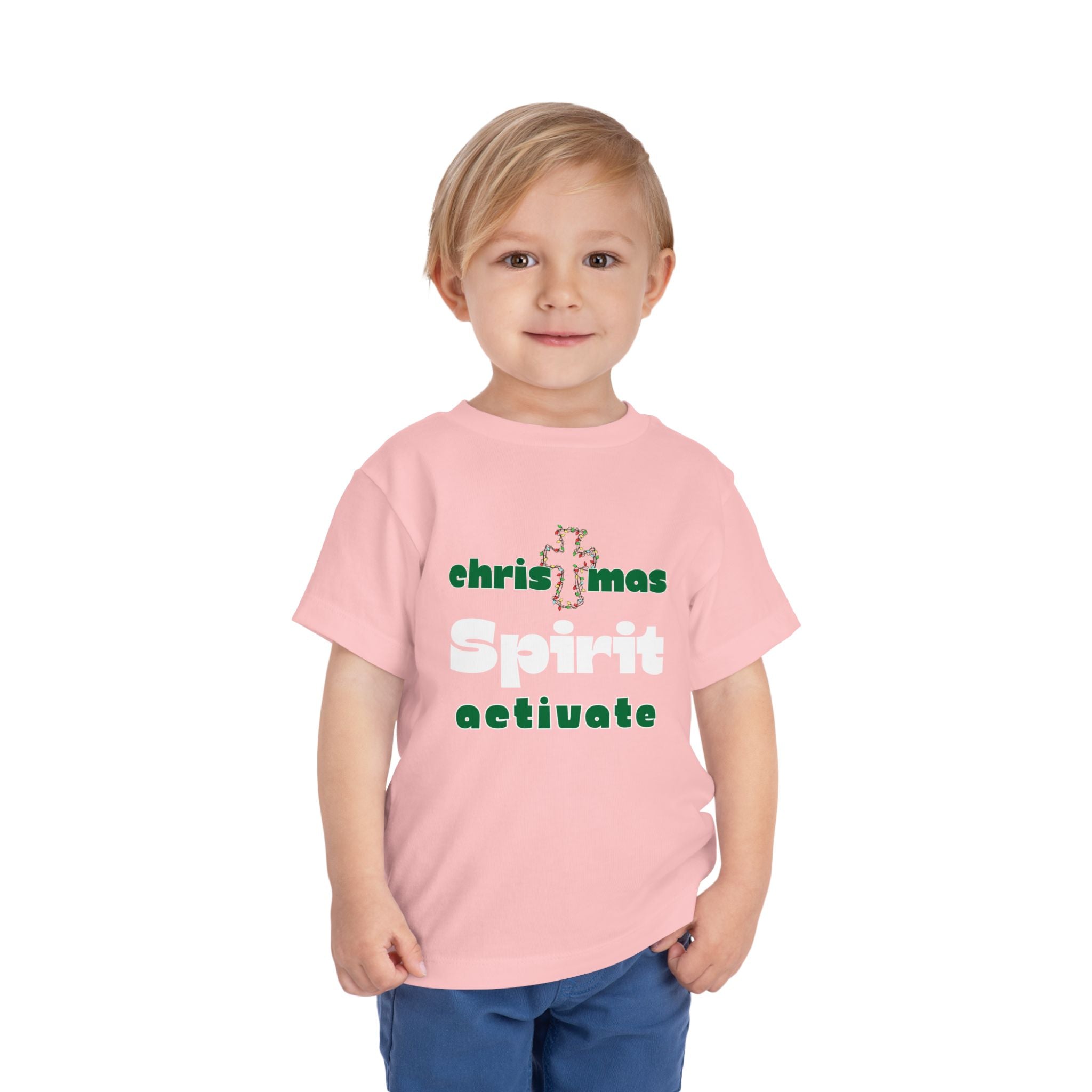 Christmas Spirit Activate Christian Christmas Shirt for Toddlers Short Sleeve Tee Christian Toddler Christmas Shirt