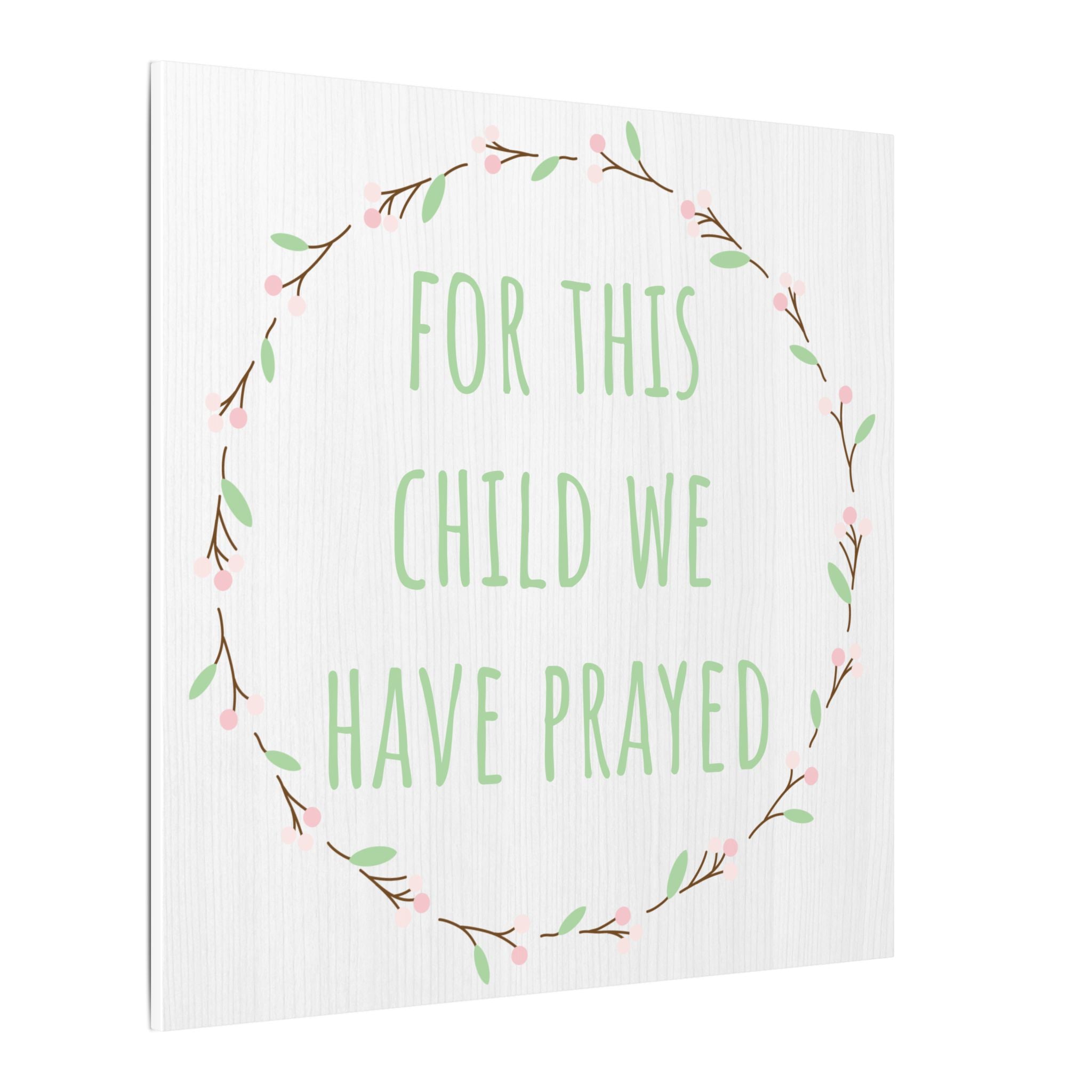 Canvas Wall Art — "For This Child We Have Prayed" Nursery Print