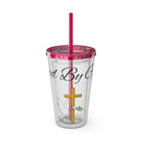 Saved By Grace Water Tumbler - Christian Gifts for Women Men - Faith Based Gifts