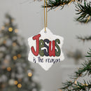 Ceramic Ornament — "Jesus Is The Reason For The Season" Nativity Christmas Tree Decoration