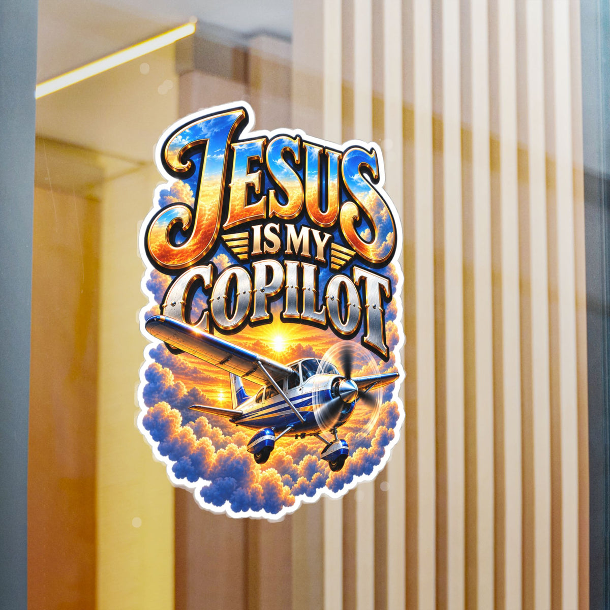 Jesus Is My Copilot – Airplane Christian Vinyl Sticker