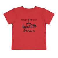 Happy Birthday Jesus Christian Christmas Shirt for Toddlers Short Sleeve Tee Christian Toddler Christmas Shirt