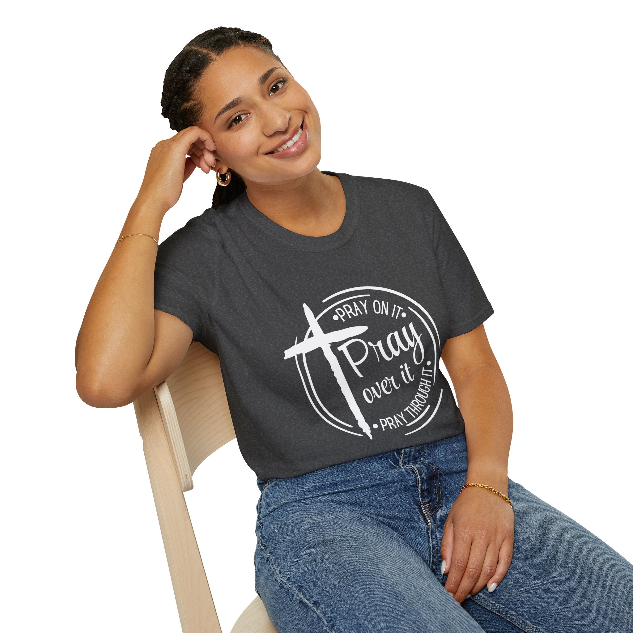 Pray Over It Christian T-Shirt — Cross Faith Prayer Tee