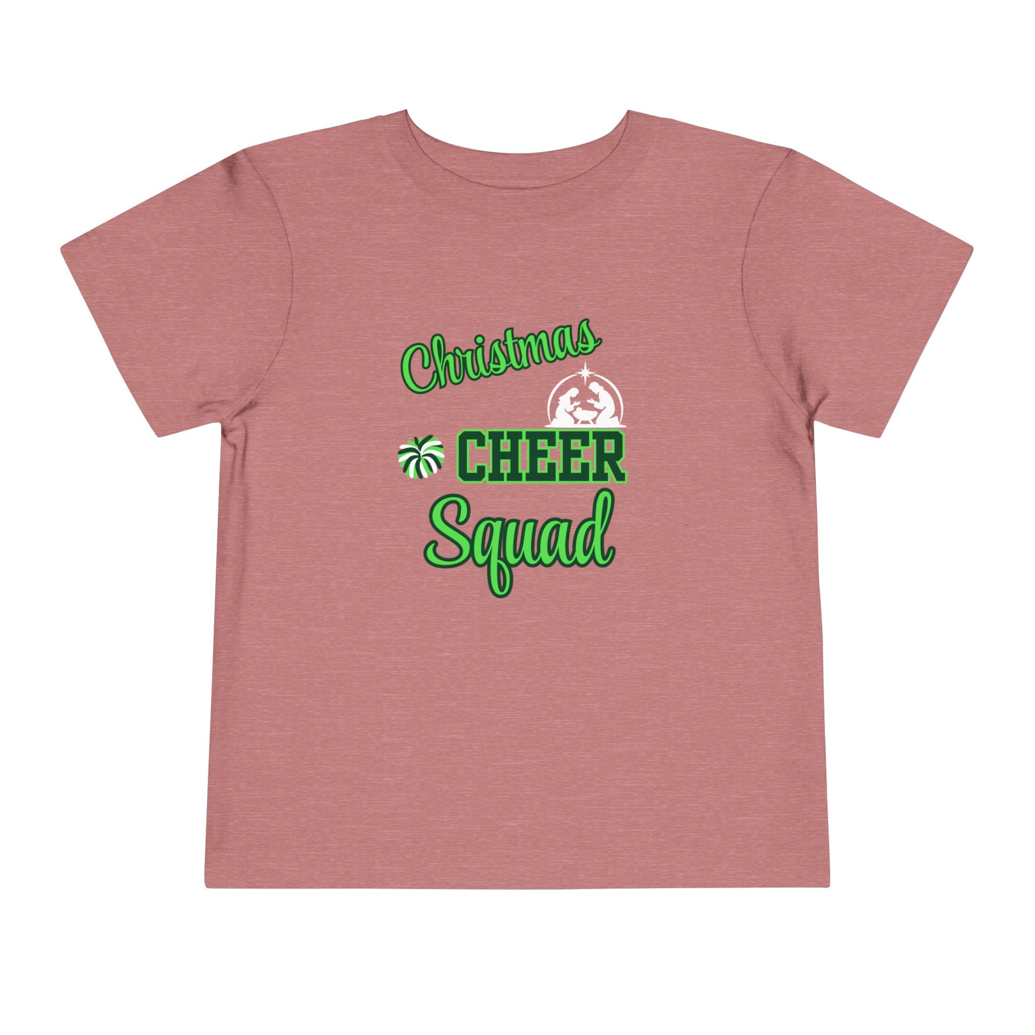 Christmas Cheer Squad Christian Christmas Shirt for Toddlers Short Sleeve Tee Christian Toddler Christmas Shirt