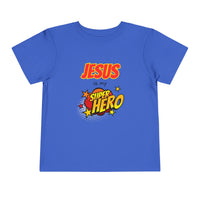 Toddler Tee - "Jesus Is My Superhero" Comic-Style Christian Shirt
