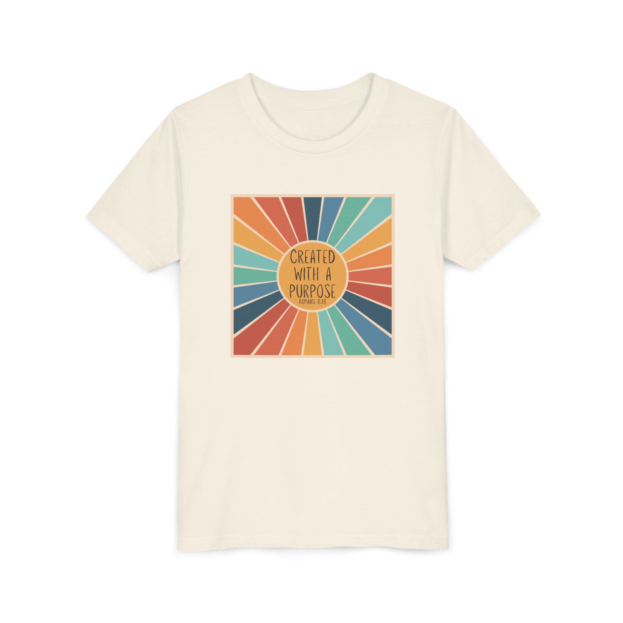 Youth Tee — 'Created With A Purpose' Retro Sunburst Kids T-Shirt