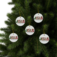 Ceramic Ornament — "Jesus Is The Reason For The Season" Nativity Christmas Tree Decoration