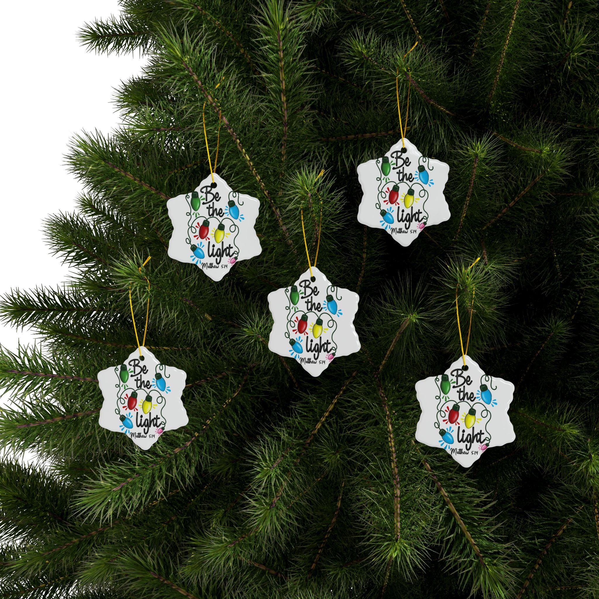 Ceramic Ornament — "Be The Light" Nativity Christmas Tree Decoration