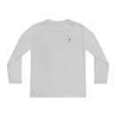 Back design - Youth Long Sleeve Tee — 1 Timothy 6:7 Faith Shirt