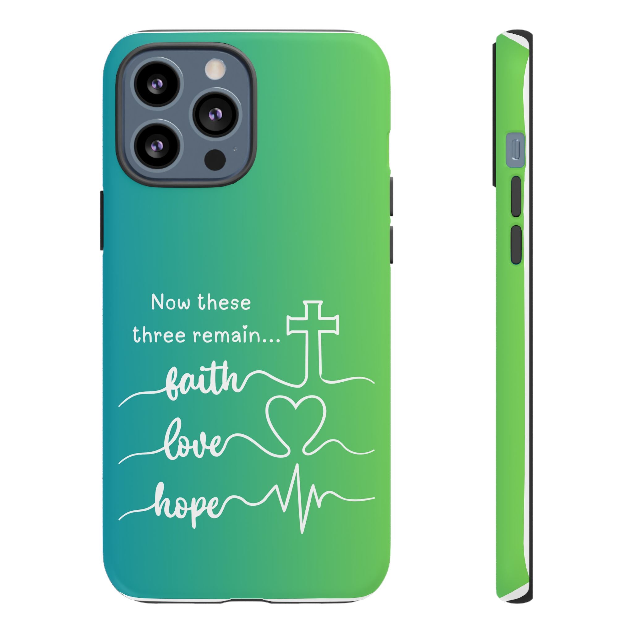 iPhone - 'Faith Love Hope' Christian Cross Protective Cover