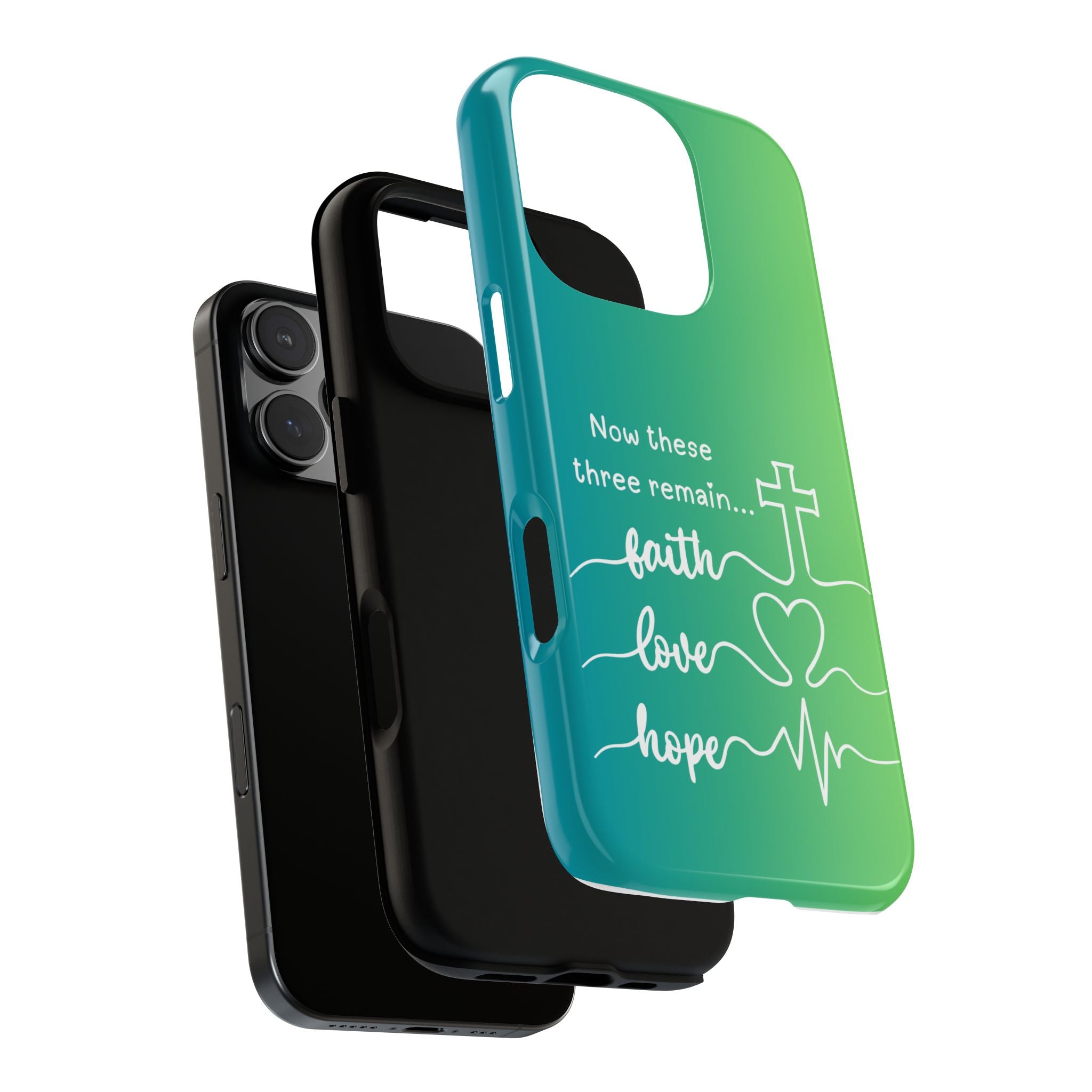 iPhone - 'Faith Love Hope' Christian Cross Protective Cover
