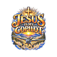 Jesus Is My Copilot – Cross & Airplane Christian Vinyl Sticker