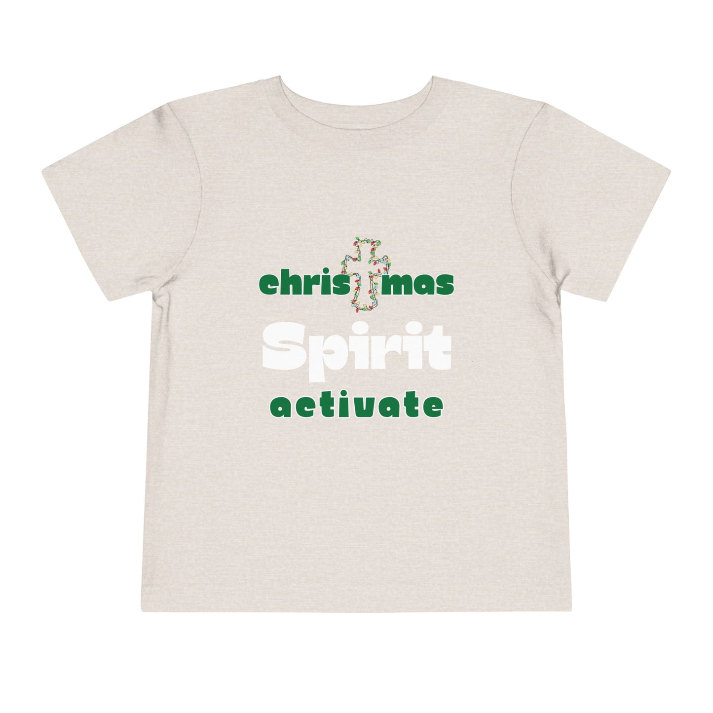 Christmas Spirit Activate Christian Christmas Shirt for Toddlers Short Sleeve Tee Christian Toddler Christmas Shirt